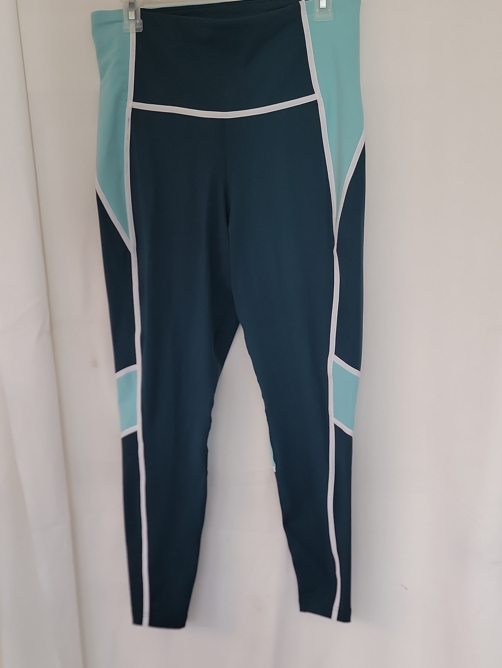 Reebok Teal & Light Aqua Colorblock High-Waist Leggings